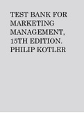 TEST BANK FOR MARKETING MANAGEMENT&comma; 15TH EDITION&period; PHILIP KOTLER