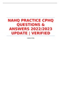 NAHQ PRACTICE CPHQ QUESTIONS & ANSWERS 2022/2023 UPDATE | VERIFIED