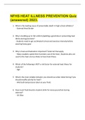 NFHS HEAT ILLNESS PREVENTION Quiz &lpar;answered&rpar; 2023&period;