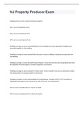 NJ Property Producer Exam 2023 with 100&percnt; correct answers