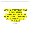 VATI PN COMPREHENSIVE EXAM&vert; ATI PN COMPREHENSIVE EXAM QUESTIONS & ANSWERS 2022&sol;2023 UPDATE &vert; RATED A&plus;