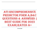 ATI RNCOMPREHENSIVE PREDICTOR FORM A&comma;B&C QUESTIONS & ANSWERS &vert; BEST GUIDE FOR 2023 EXAM&vert;RATED A&plus;