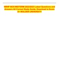 NRNP 6635 MIDTERM 2022&sol;2023 Latest Questions and Answers All Correct Study Guide&comma; Download to Score A&plus; WALDEN UNIVERSITY