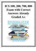 ICS 100, 200, 700, 800 Exam with Correct Answers Already Graded A+