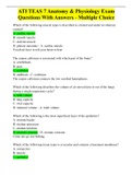 ATI TEAS 7 Anatomy & Physiology Exam Questions With Answers - Multiple Choice