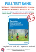 Test Bank for Exploring Interpersonal Communication v2.0 by Scott McLean Chapter 1-12 Complete Guide A+