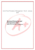 Unit 6 Final Principles of Management - Part A - January 2023