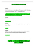 NURS 6531 MIDTERM EXAM TEST BANK QUESTION AND ANSWERS CORRECTLY TESTED AND VERIFIED RATED A+