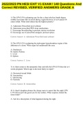2022&sol;2023 PN HESI EXIT V1 EXAM &sol; 140 Questions And Correct REVISED&comma; VERIFIED ANSWERS GRADE A&period; 