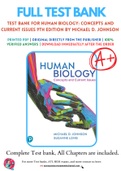 Test Bank for Human Biology: Concepts and Current Issues 9th Edition by Michael D. Johnson Chapter 1-24 Complete Guide A+