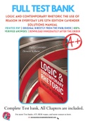 Solutions Manual for Logic and Contemporary Rhetoric: The Use of Reason in Everyday Life 12th Edition by Nancy M. Cavender, Howard Kahane
