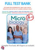 Test Bank For Microbiology: Basic and Clinical Principles 2nd Edition  by Lourdes Norman McKay 9780136785750 Chapter 1-21 Complete Guide.