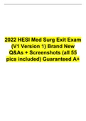 2022 HESI Med Surg Exit Exam (V1 Version 1) Brand New Q&As + Screenshots (all 55 pics included) Guaranteed A+