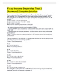 Fixed Income Securities Test 2 &lpar;Answered&rpar; Complete Solution