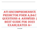 ATI RNCOMPREHENSIVE PREDICTOR FORM A,B&C QUESTIONS & ANSWERS | BEST GUIDE FOR 2023 EXAM|RATED A+
