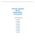 PORTAGE LEARNING BIOD 171 MICROBIOLOGY LAB NOTE BOOK LAB 1-9.