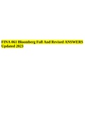 FINA 061 Bloomberg Full And Revised ANSWERS Updated 2023. 
