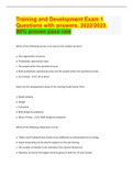 Training and Development Exam 1 Questions with answers&period; 2022&sol;2023&period;  99&percnt; proven pass rate