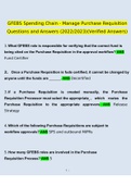 GFEBS Spending Chain - Manage Purchase Requisition Questions and Answers (2022/2023)(Verified Answers)