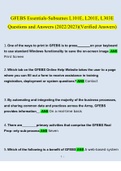 GFEBS Essentials-Subsumes L101E, L201E, L303E Questions and Answers (2022/2023)(Verified Answers)