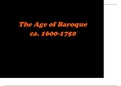 Collin College ARTS 1301 Chapter 3.6b The Age of Baroque 1600 to 1750 Presentation