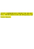 ATI PN COMPREHENSIVE PREDICTOR 2020-2021 FULL AND REVISED EXAM with 180 Questions And Correct Answers.