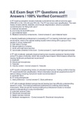 ILE Exam Sept 17th Questions and Answers &sol; 100&percnt; Verified Correct&excl;&excl;&excl; 