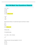 PAX RN Math Test Questions Rated A
