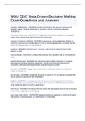 WGU C207 Data Driven Decision Making Exam Questions and Answers latest 2023
