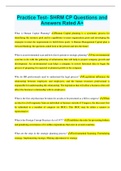 Practice Test- SHRM CP Questions and Answers Rated A&plus;