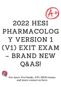 2022 HESI Pharmacology Version 1 (v1) exit exam – Brand New Q&As!