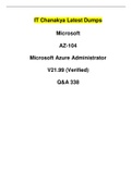 IT Chanakya Latest Dumps Microsoft AZ-104 Microsoft Azure Administrator V21.99 (Verified) Q&A 338
