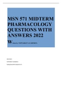 MSN 571 PHARMACOLOGY MIDTERM EXAM QUESTIONS AND ANSWERS 2022