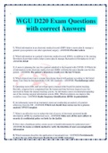 WGU D220 Exam Questions with correct Answers