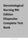 Gerontological Nursing 9th Edition by Eliopoulos Complete Test Bank