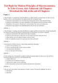 Test Bank for Modern Principles of Macroeconomics 5th Edition By Tyler Cowen&comma; Alex Tabarrok &lpar;All Chapters&comma; 100&percnt; Original Verified&comma; A&plus; Grade&rpar;
