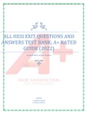 ALL HESI EXIT QUESTIONS AND ANSWERS TEST BANK&semi; A&plus; RATED GUIDE &lpar;2022&rpar;
