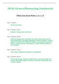 Final Exam Week 5 & 6 & 7 & 8 - NR565 / NR 565 (Latest 2023 / 2024) : Advanced Pharmacology Fundamentals - Chamberlain