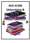 BUS 41500 (Advertising & IMC) - Test Bank_ Verified Answers