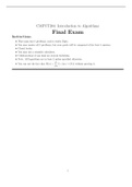 CMPUT204: Introduction to Algorithms Final Exam