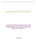 Synonyms Words List for IELTS Exam