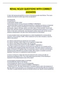 RENAL NCLEX QUESTIONS WITH CORRECT ANSWERS