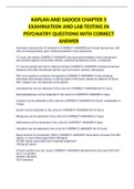 KAPLAN AND SADOCK CHAPTER 5 EXAMINATION AND LAB TESTING IN PSYCHIATRY QUESTIONS WITH CORRECT ANSWER