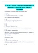 GCAP INDUSTRIAL AMMONIA REFRIGERATION TRAINING QUESTIONS WITH CORRECT ANSWERS