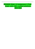 NSG6005 Week 10 Assignment 2 Final Exam -with 100&percnt; verified solutions-2023-2024