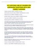 ATI CAPSTONE CARE OF CHILDREN PRE ASSESSMENT QUESTIONS WITH 100&percnt; CORRECT ANSWERS