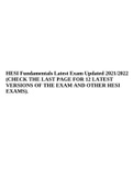 HESI Fundamentals Latest Exam Updated 2021&sol;2022 &lpar;With Extra 12 Latest Versions Of The Exam &plus; Other Hesi Exams&rpar;