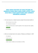 WGU D050 HISTORY OF HEALTHCARE IN AMERICA EXAM/WGU D050 EXAM LATEST 2023-2024 REAL EXAM QUESTIONS AND CORRECT ANSWERS|AGRADE