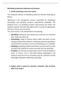 Introduction to Marketing Principles - Questions and Answers