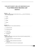NURS 6552 WOMEN’S HEALTH MIDTERM EXAM Exam Elaborations Questions and Answers